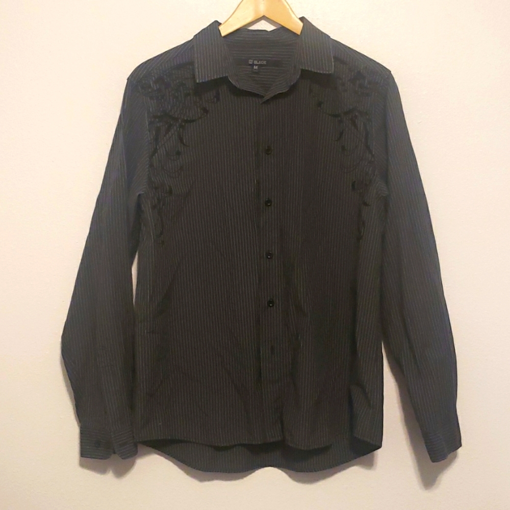 Velvet detail button shirt
